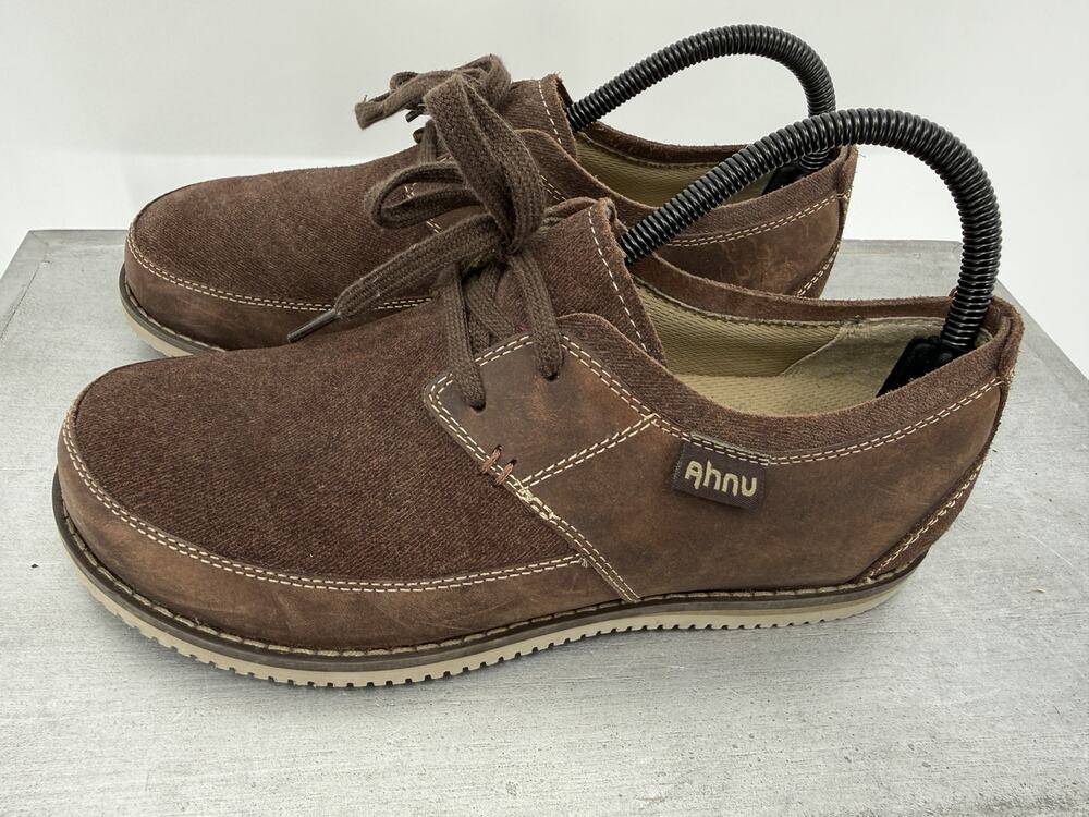 Ahnu Women's Brown Leather Suede Lace-Up Oxford Shoes Size US 7 EU 39.5